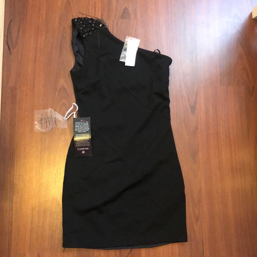 Embellished shoulder Bebe dress